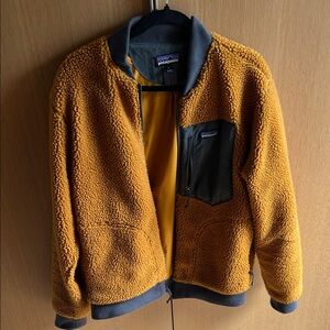 Patagonia Sherpa Jacket in Gold and Gray